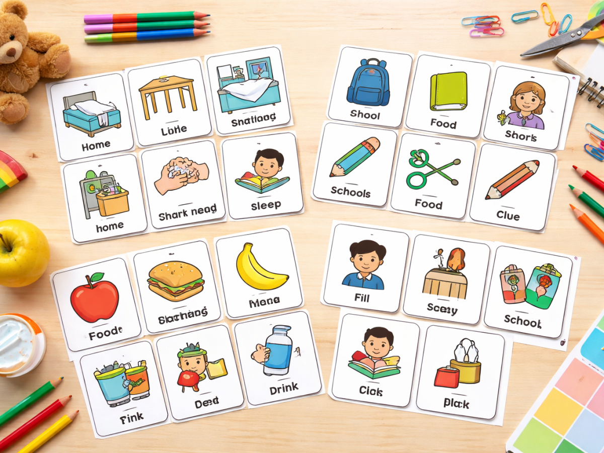 Nauka języka angielskiego u uczniów z ASD – słownictwo tematyczne i karty&nbsp;obrazkowe