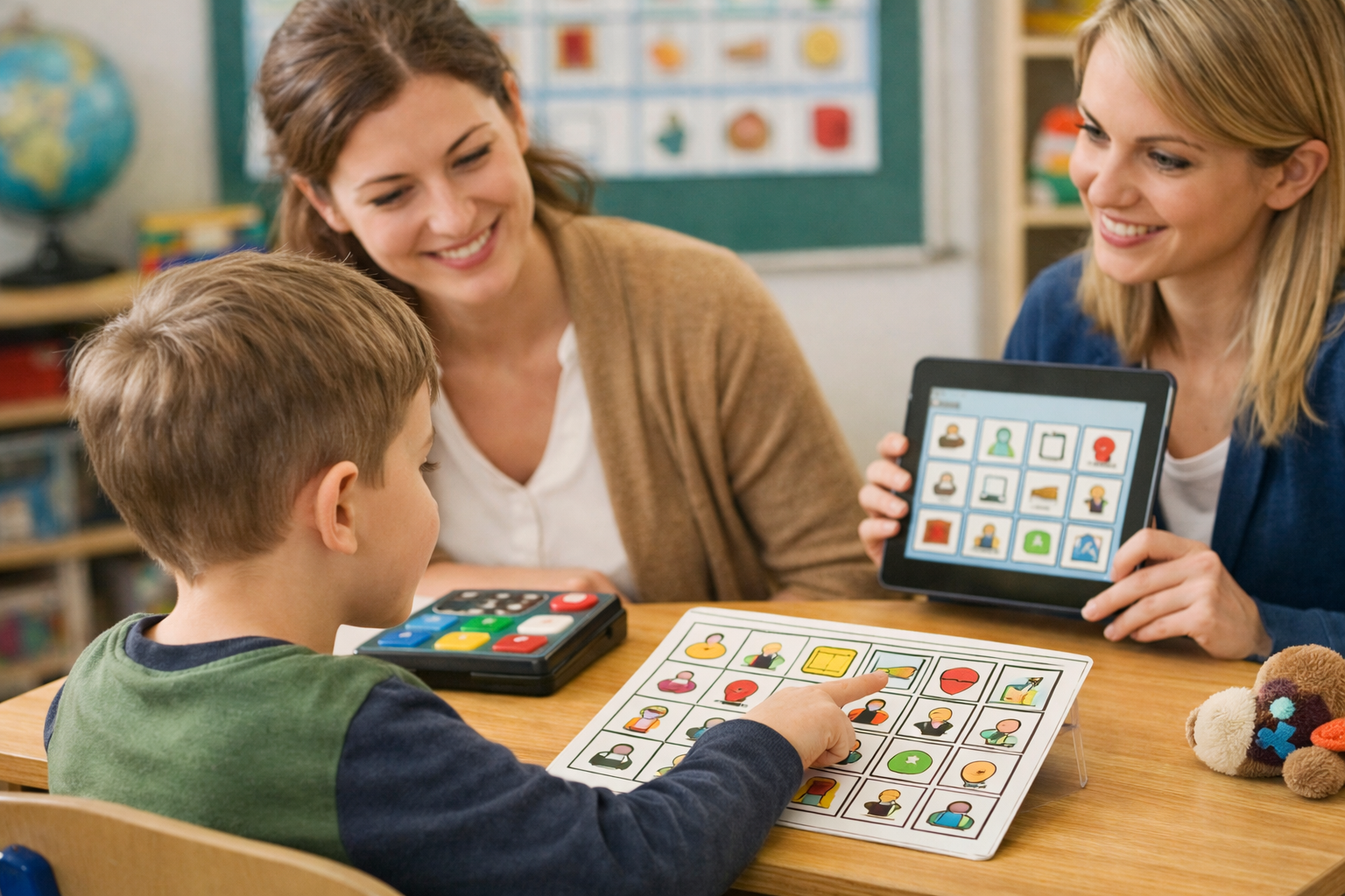 AAC w klasie: procedura szkolna, tablice komunikacyjne i mierniki do IPET/WOPFU (2026)