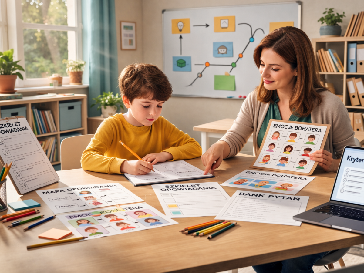 4️⃣ Narracja szkolna a wypracowania: jak wspierać ucznia z ASD w pisaniu&nbsp;opowiadań?