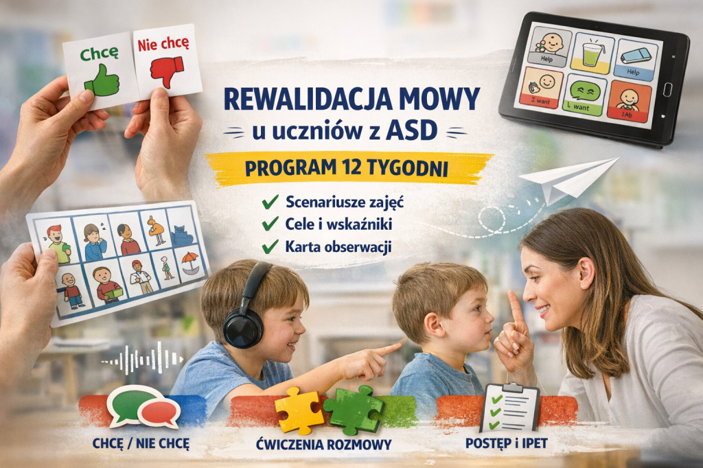 🟡 Rewalidacja mowy u uczniów z ASD: program 12 tygodni + scenariusze i&nbsp;cele