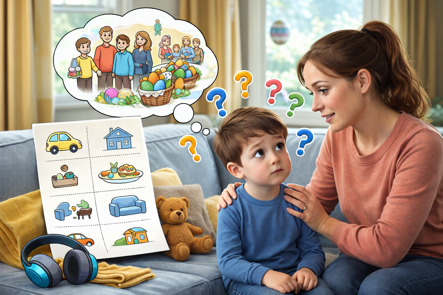 🐣 Wielkanoc a autyzm – jak przygotować dziecko na święta bez stresu? (gotowy plan + strategie + komunikaty)