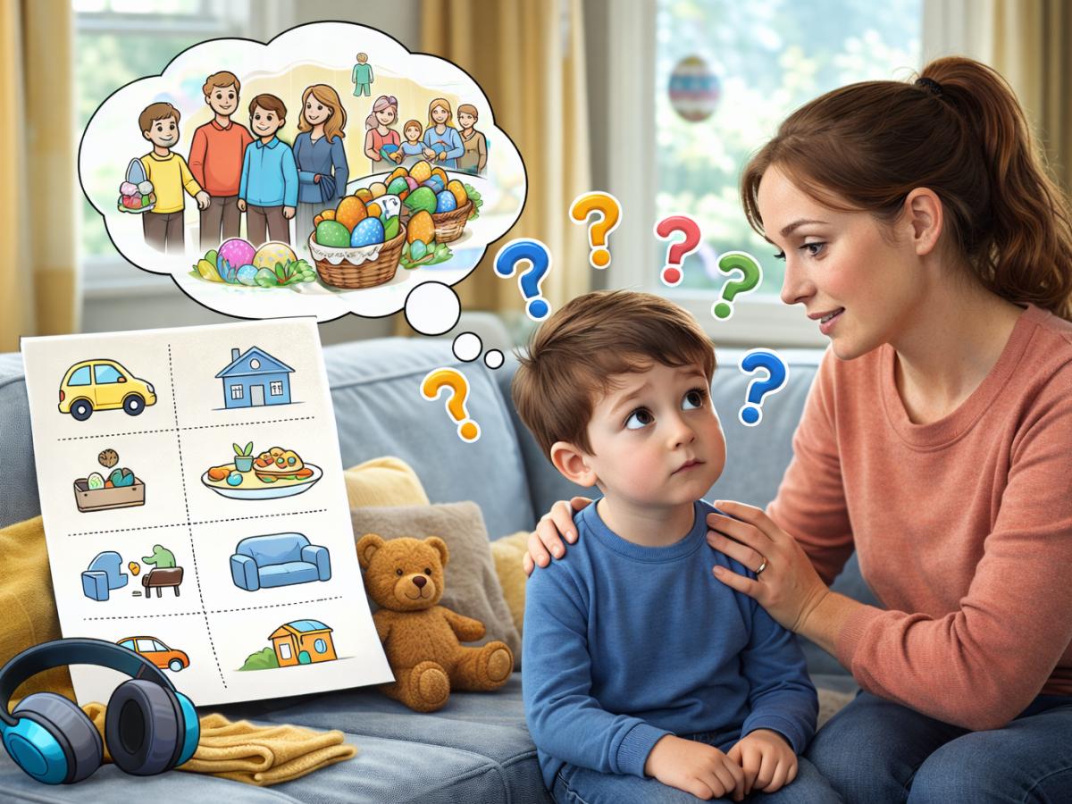 🐣 Wielkanoc a autyzm – jak przygotować dziecko na święta bez stresu? (gotowy plan + strategie +&nbsp;komunikaty)