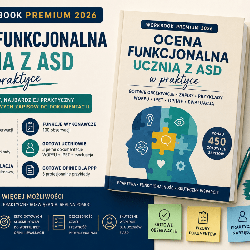 📘 WORKBOOK PREMIUM ASD 2026 Ocena funkcjonalna ucznia z ASD w&nbsp;praktyce