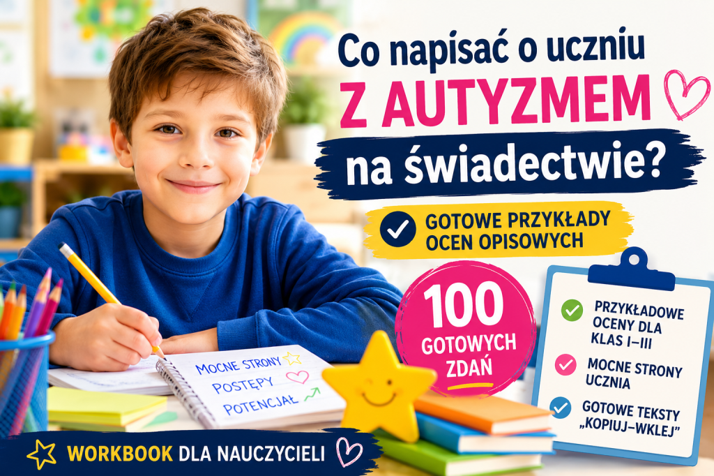 Co napisać o uczniu z autyzmem na świadectwie? Gotowe przykłady ocen opisowych&nbsp;(2026)